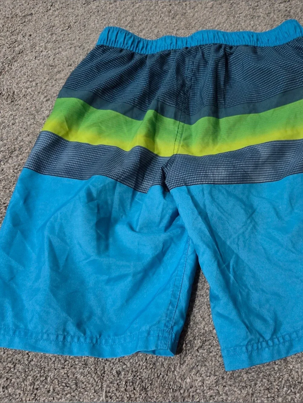 Gerry Weber Teen Teal & Lime Striped Athletic Shorts Size Youth XL